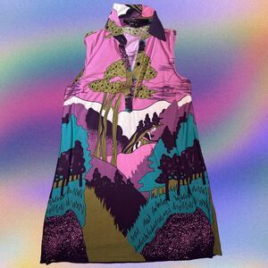 Size XXL Landscape Y2K Pink Girly Dress